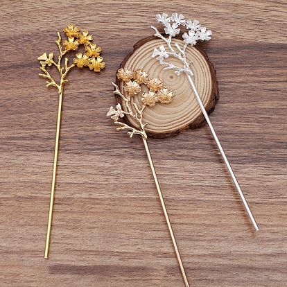 Железная фурнитура для шпильки, с закрепкой из сплава стразами, цветок