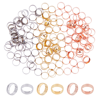 150Pcs 3 Colors 304 Stainless Steel Pendants & Linking Rings, Ring Shape