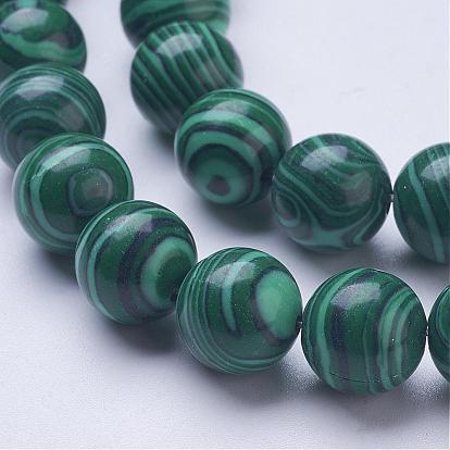 Synthetic Malachite Beads Strands, Round