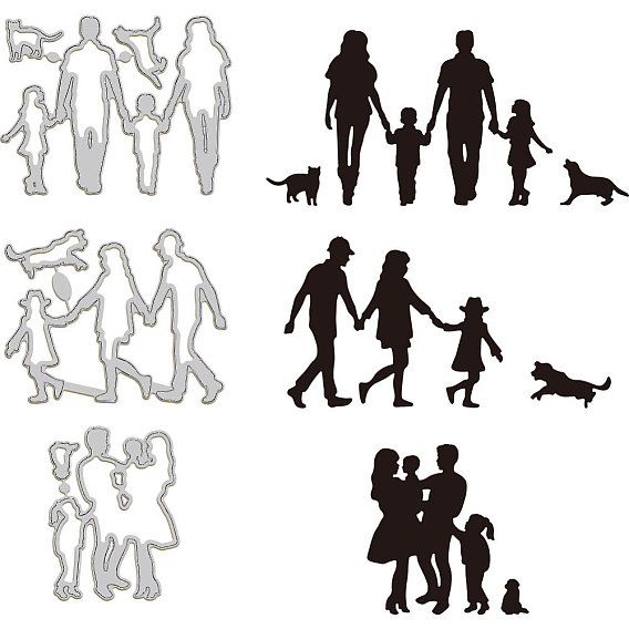 Трафареты для резки углеродистой стали на тему семьи, для diy scrapbooking, Фотоальбом, декоративная бумага для тиснения, цвет нержавеющей стали