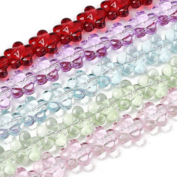 Прозрачные стеклянные бусины, цветка сливы