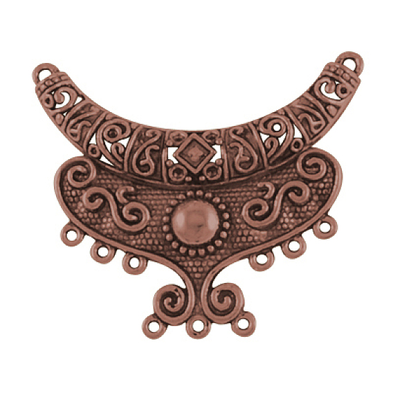 Коннекторы тибетского стиля, без кадмия и без свинца, 64x40x7 мм, отверстие : 2 мм