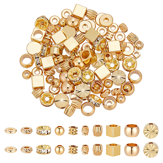 100 шт. 10 стили латунные бусины-проставки, разнообразные