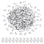 400pcs cabochons de strass acryliques imitation de Taiwan, dos plat et facettes, oeil de cheval