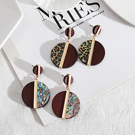 Stylish and Unique Abalone Shell Wooden Half Circle Earrings for Women