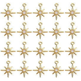 20Шармы из латуни с кубическим цирконием, звезда, без никеля 