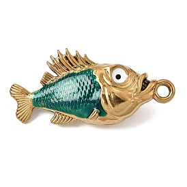 304 Edelstahl-Emaille großen Anhänger, Fisch Charme, Ionenbeschichtung (ip)