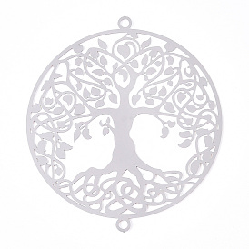 201 Stainless Steel Connector Charms, Tree of Life Links