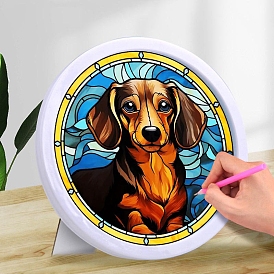 DIY Dog Diamond Painting Kits, Including Acrylic Rhinestones Bag, Diamond Sticky Pen, Tray Plate, Glue Clay and Canvas