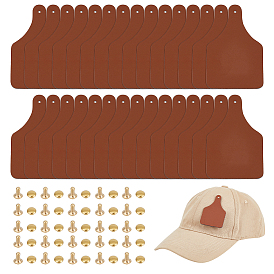 30 шт. бирки из искусственной кожи, с отверстиями, с 30шт. 1-образными пуговицами из полиэстера, 30 шт. латунные заклепки для одежды, для джинсов своими руками, , обуви, аксессуары для шляп