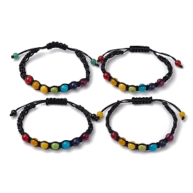 7 Chakra Gemstone Braided Bead Bracelets, Round