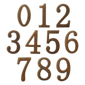 Gorgecraft Antique Bronze Plated Iron Home Address Number, with Self-adhesive