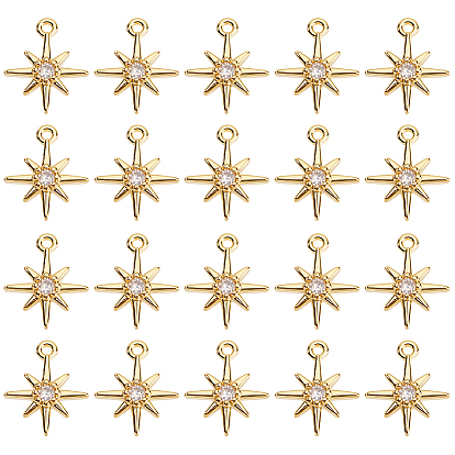20Шармы из латуни с кубическим цирконием, звезда, без никеля 