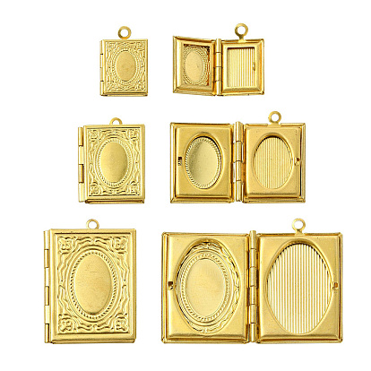 15 шт 3 стили латунные подвески-медальоны, книжные прелести