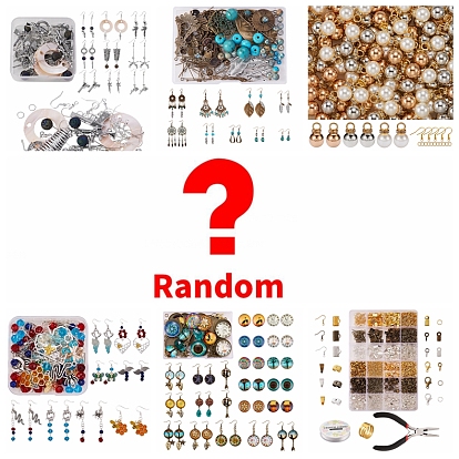 Sac chanceux, composants de boucles d'oreilles en métal mélangé et kits de résultats de breloques, pour la fabrication de boucles d'oreilles diy