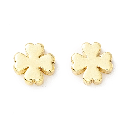 Brass Beads, Long-Lasting Plated, Clover