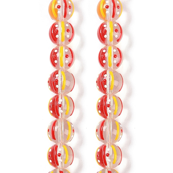 Прозрачные стеклянные эмалевые бусины, бусины ручной работы, круглые