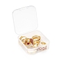6Pcs 6 Style Brass Micro Pave Cubic Zirconia Cuff Rings, Open Rings, Long-Lasting Plated, Word & Heart & Ring & Rectangle & Flat Round