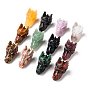 Natural & Synthetic Gemstone Sculpture Display Decorations, for Home Office Desk, Dragon Head