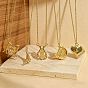 Music Theme Brass Pave Cubic Zirconia Pendant Necklaces for Women, Golden