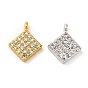 Латунные микро проложить кубического циркония подвески, без свинца и без кадмия, ромб