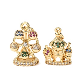 Латунные микро проложить кубического циркония подвески, без кадмия и без свинца, стойки покрытие, долговечный, с целью перехода в кольце, реальный 18 k позолоченный