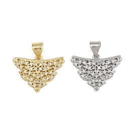 Латунные микропаве прозрачные подвески с фианитом, треугольный шарм, стойки покрытие, долговечный, без свинца и без кадмия