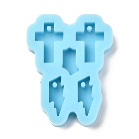 Cross & Lightning Pendant Silicone Molds, Resin Casting Molds, For UV Resin, Epoxy Resin Jewelry Making