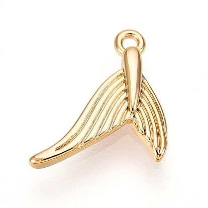 Латунные подвески, прелести рыбий хвост, без кадмия, без никеля и без свинца