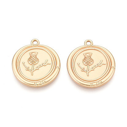 Подвески из сплава , плоские круглые и цветок, без кадмия и без свинца