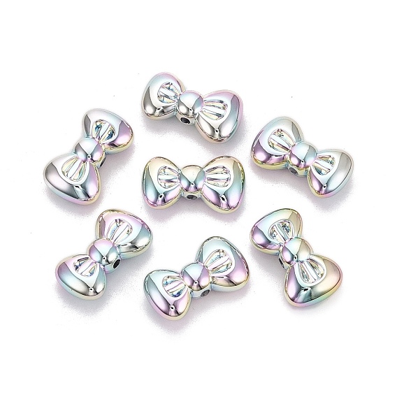 Непрозрачные акриловые бусины с УФ-покрытием, радужный, бантом