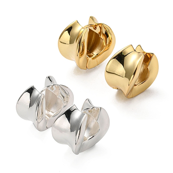 Толстые латунные серьги-кольца с покрытием стойки, без свинца и без кадмия