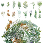 45Pcs 15 Styles Plastic Simulated Plant, for Wedding Party Home Room Decoration Accessories