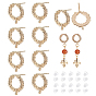 10шт. латунная фурнитура для сережек-гвоздиков, с вертикальными петлями и пластиковыми ушными гайками 20шт., кольцо с оливковым листом