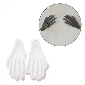 DIY Skeleton Hand Pendants Silicone Molds, Resin Casting Molds, For UV Resin, Epoxy Resin Jewelry Making, Halloween Theme