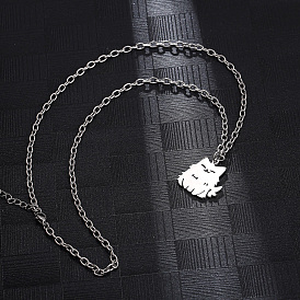 304 Милые мультяшные ожерелья с подвеской из нержавеющей стали для ежедневного ношения женщинами