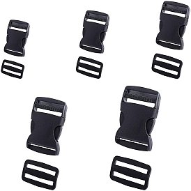 Plastic Adjustable Quick Side Release Buckles & Buckle Clasps, for Luggage Straps Backpack Repairing, Rectangle