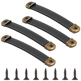 4 Прямоугольные сумки из искусственной кожи с ручками, со сплавочной фурнитурой, античная бронза