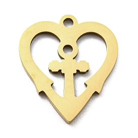 Ion Plating(IP) 316L Surgical Stainless Steel Pendants, Laser Cut, Heart Charms