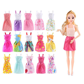 Suspender Skirt Cloth Princess Dress Outfit Set, for 11 Inch American Doll Girl Birthday Wedding Party Clothes