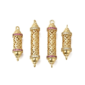 Стойка покрытие латунь микропаве кубический цирконий полые колонны звенья соединительные подвески, реальный 18 k позолоченный, долговечный, без свинца и без кадмия