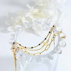 Romantic Triple-Layered Cross Bracelet for Women - Stainless Steel Jewelry Gift