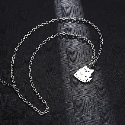 304 Милые мультяшные ожерелья с подвеской из нержавеющей стали для ежедневного ношения женщинами