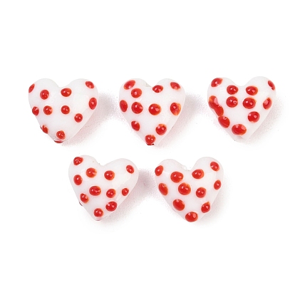 Бусины лэмпворк , сердце с пятном