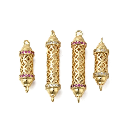 Стойка покрытие латунь микропаве кубический цирконий полые колонны звенья соединительные подвески, реальный 18 k позолоченный, долговечный, без свинца и без кадмия