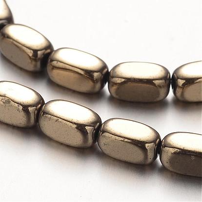 Electroplate Non-magnetic Synthetic Hematite Bead Strands, Cuboid