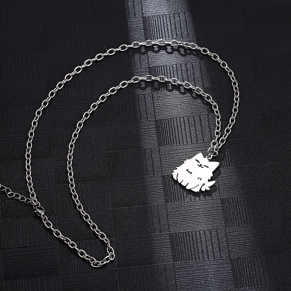 304 Милые мультяшные ожерелья с подвеской из нержавеющей стали для ежедневного ношения женщинами