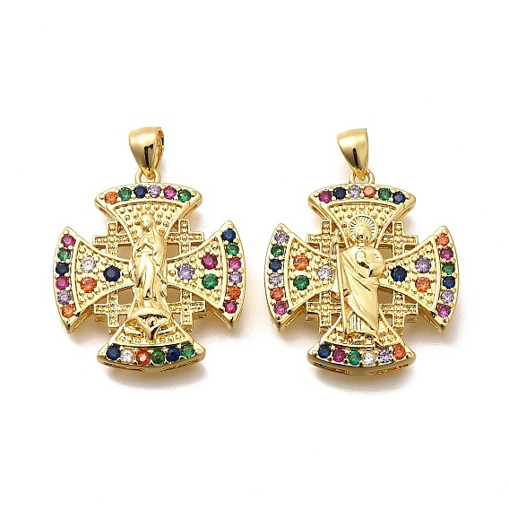 Стойка металлическая латунная микропрофилированная кубическая циркония подвески, долговечный, без свинца и без кадмия, крест прелести