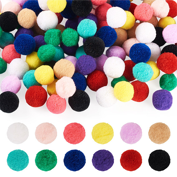 120 шт. 12 цветной полиэстеровый высокоэластичный шарик-помпон, для шапок обувь шарфы подвески на сумку аксессуары