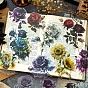 Flower Scrapbook Paper Pads & PET Stickers Set, for DIY Album Scrapbook, Background Paper, Diary Decoration